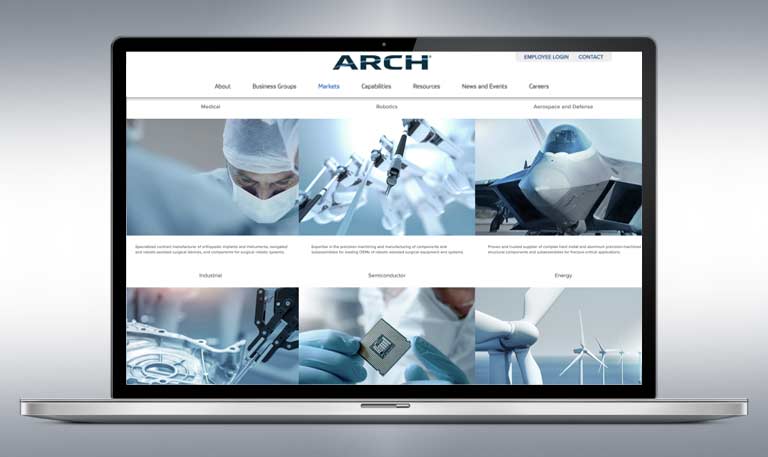 ARCH Website on laptop