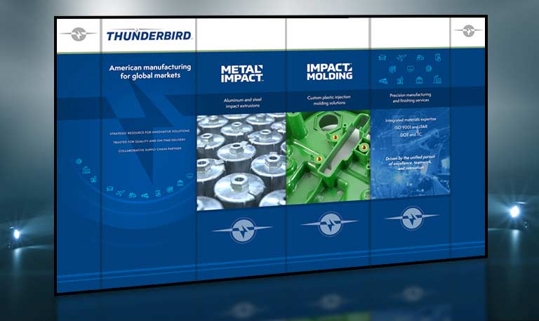 Thunderbird trade show booth panel