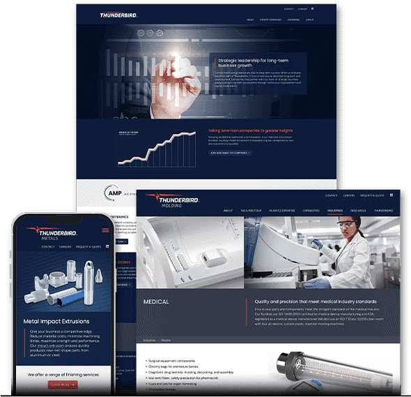 Thunderbird Molding Site design on devices